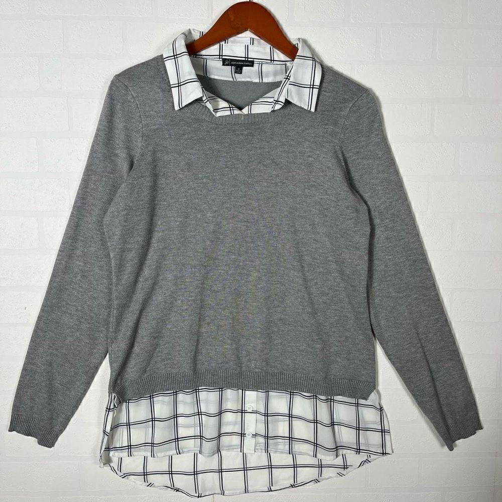 Adrianna Papell Peter Pan Collar Sweater Top size M